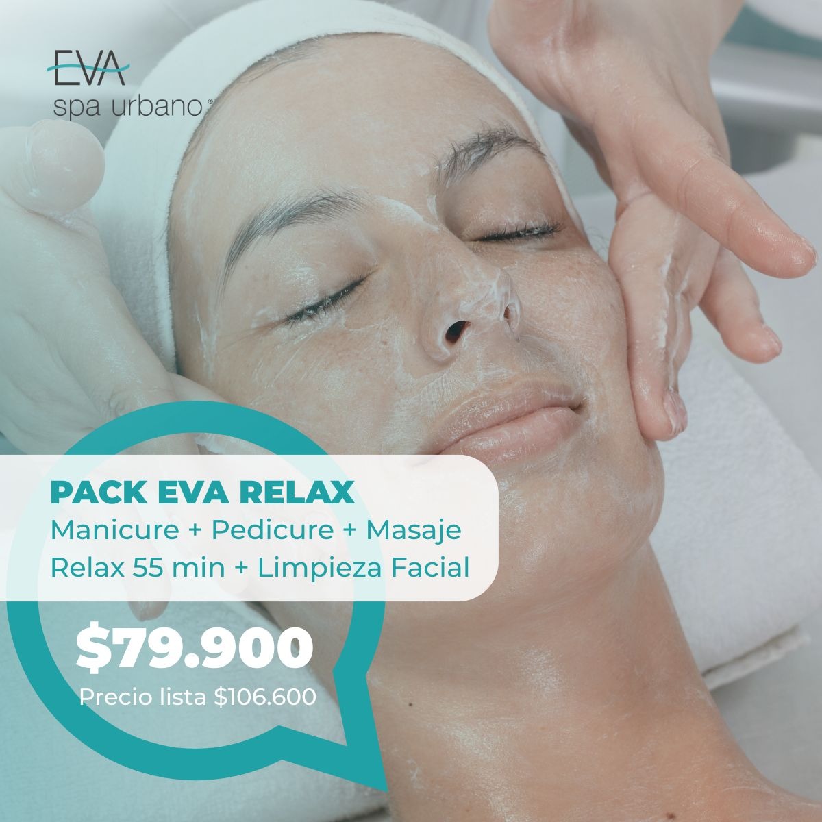Masaje de relajación de 55 minutos Limpieza Facial Manicure