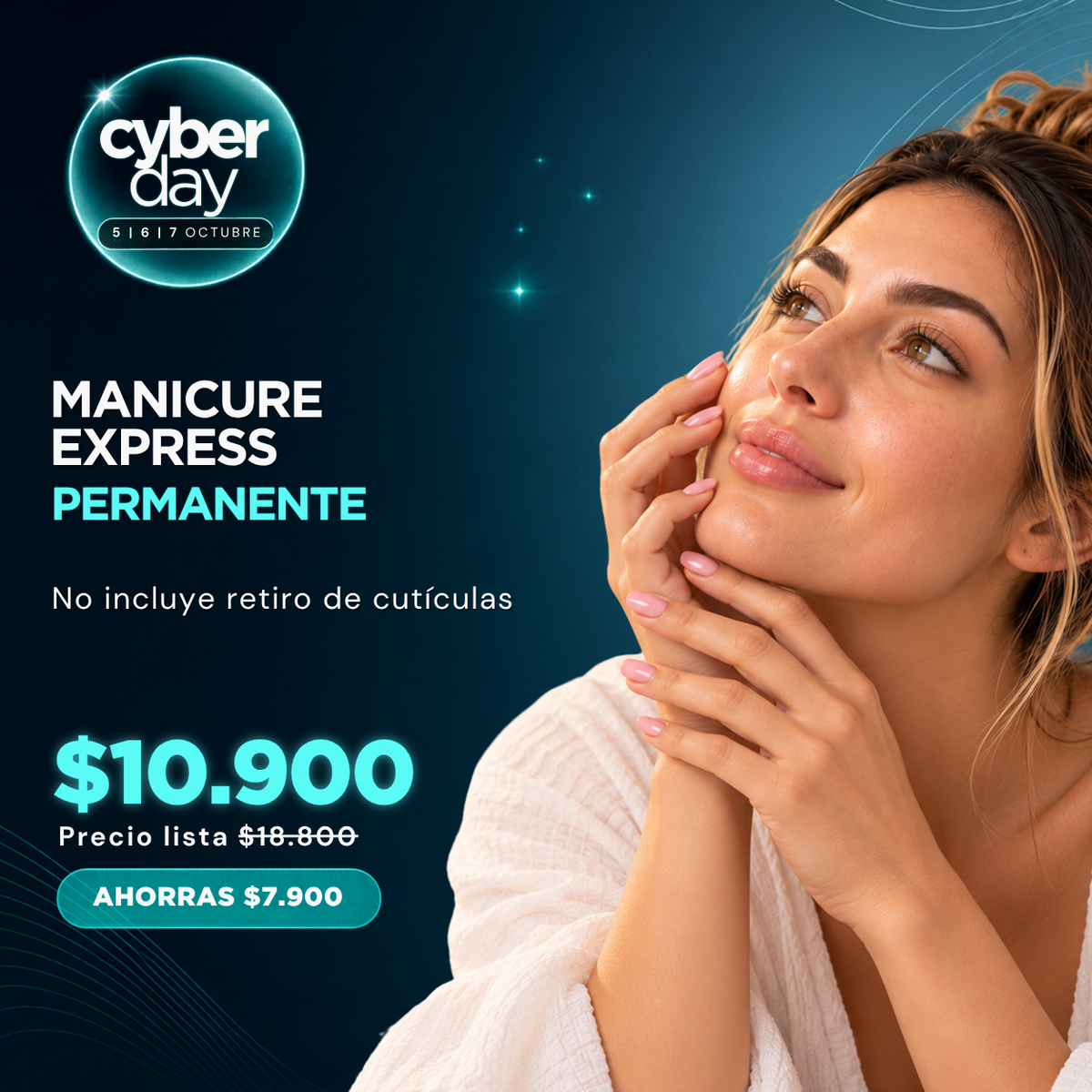 Manicure Express + Esmaltado Permanente (no incluye retiro de cutículas)