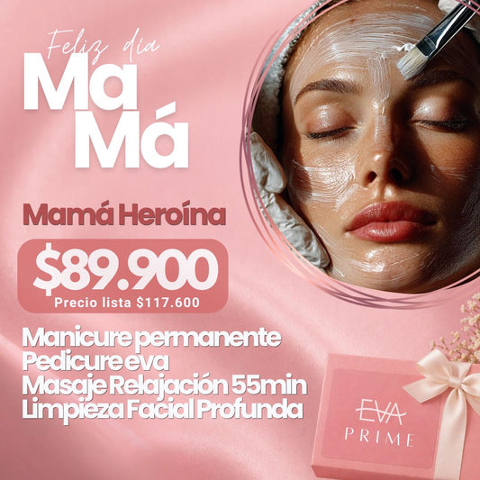 Manicure permanente + Pedicure Eva + Masaje de relajación 55 min + Limpieza facial Profunda